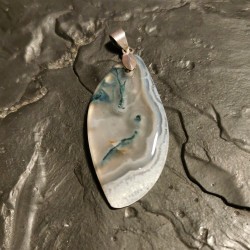 Agate mousse - pendentif pièce unique 4 - 4e chakra